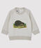 Sudadera de bebé niño Petit Bateau x Deyrolle blanco MARSHMALLOW/ MONTELIMAR