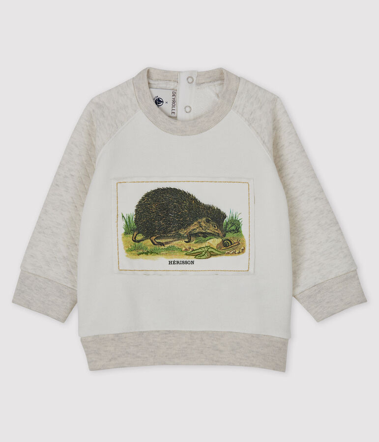 Sudadera de beb&eacute; ni&ntilde;o Petit Bateau x Deyrolle blanco MARSHMALLOW/ MONTELIMAR