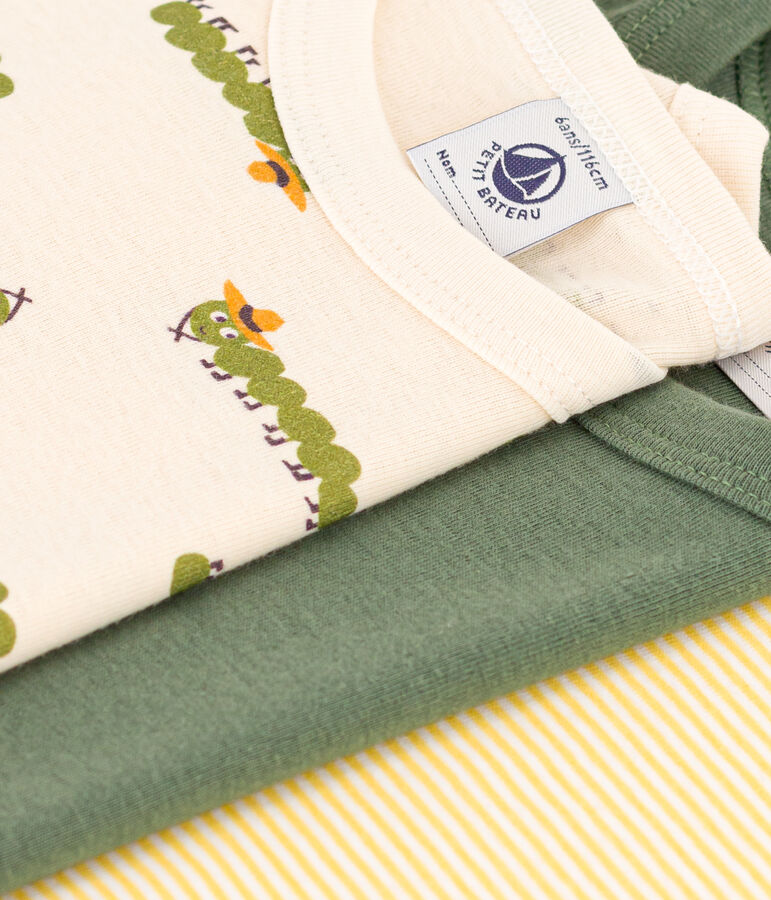 Juego de 3 camisetas infantiles de algod&oacute;n de manga corta variante 1