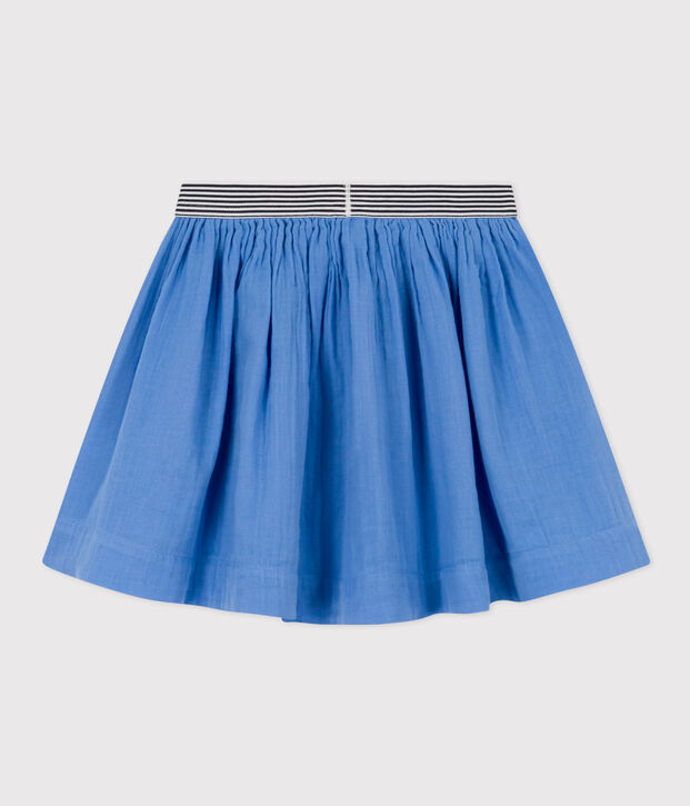 Falda de gasa de algod&oacute;n para ni&ntilde;a azul