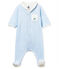 Bodyjama de terciopelo milrayas para bebé niño azul FRAICHEUR/blanco ECUME