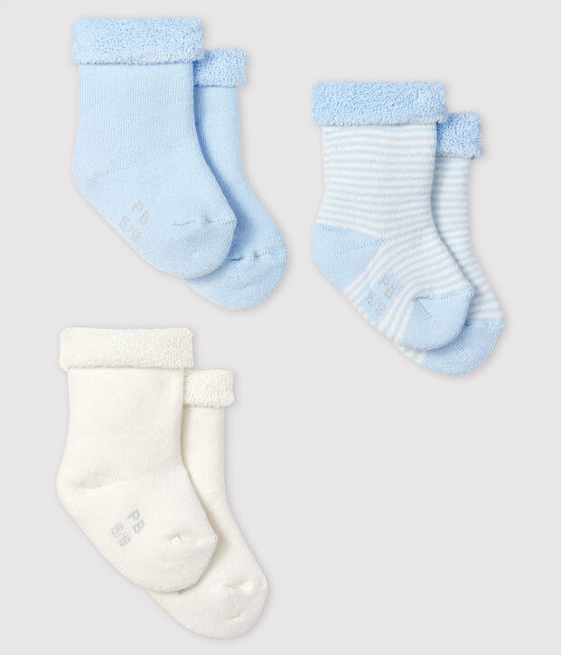 Tres calcetines de beb&eacute; de jersey multicolor