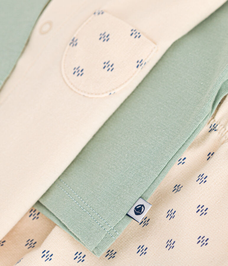 Conjunto de 3 piezas de punto ligero para beb&eacute; crudo/multicolor