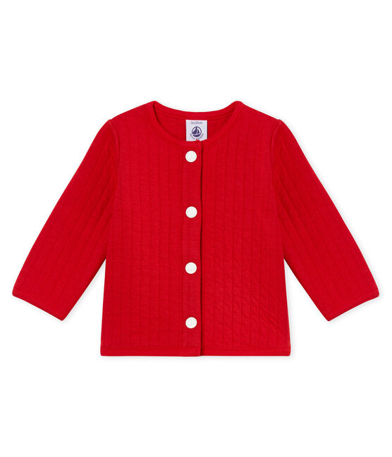 Cárdigan de tela túbica acolchada para bebé niña rojo TERKUIT
