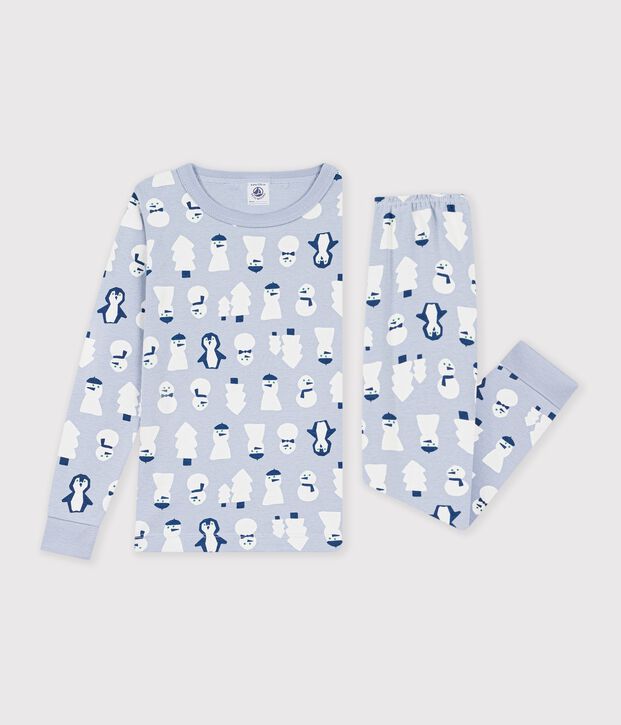 Pijama infantil muy ajustado de algod&oacute;n con estampado azul/multicolor
