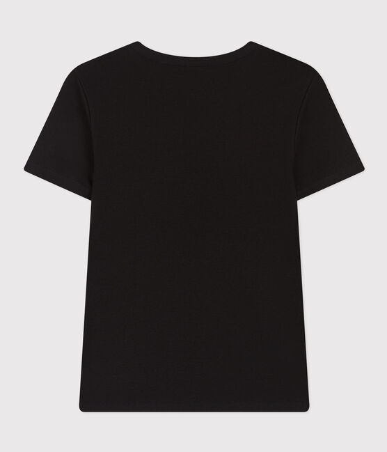 Camiseta L'ICONIQUE con cuello redondo de algodón de mujer negro NOIR