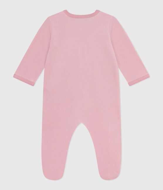 Pijama de terciopelo liso para bebé rosa CHARME
