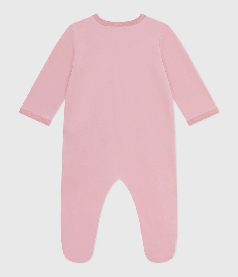 Pijama de terciopelo liso para beb&eacute; rosa