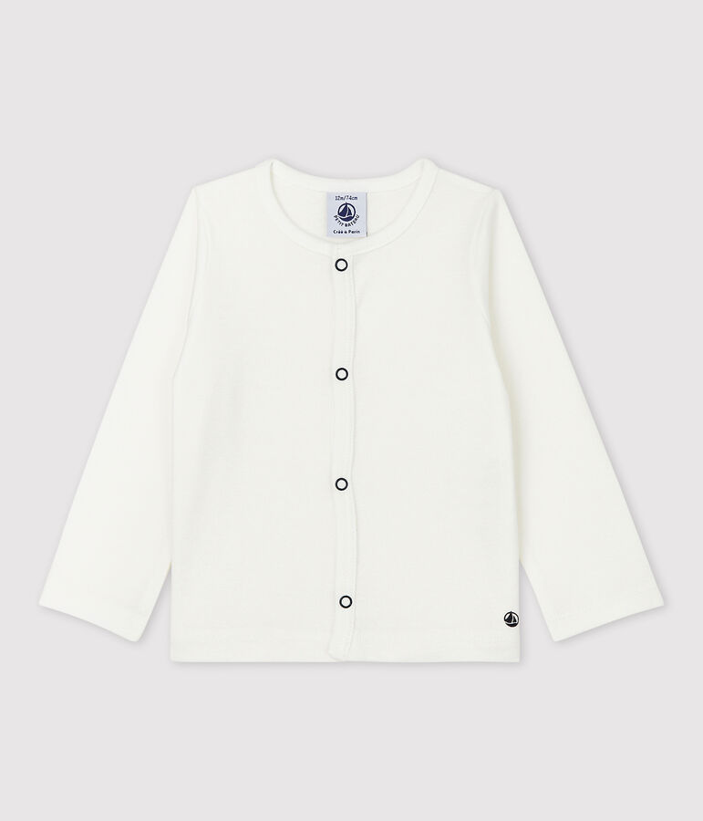 C&aacute;rdigan de algod&oacute;n de beb&eacute; blanco