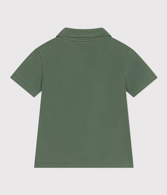 Polo de manga corta de algodón para niño verde CROCO