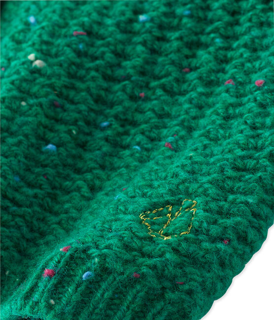 Cardigan para bebé niña en lana verde GAZON