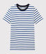 Camiseta de cuello redondo emblemática de algodón de mujer