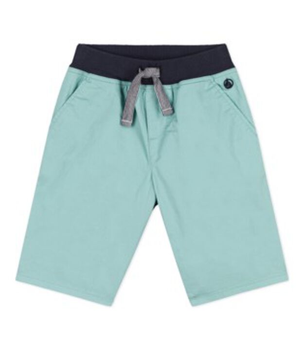Bermudas de sarga de algod&oacute;n para ni&ntilde;o verde