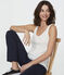 Camiseta de tirantes de lino para mujer blanco MARSHMALLOW