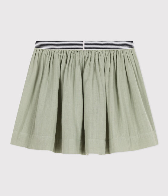 Falda de gasa de algodón para niña verde HERBIER