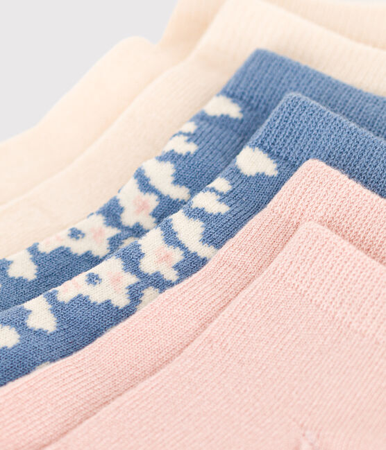 3 pares de calcetines infantiles de algodón con flores variante 1