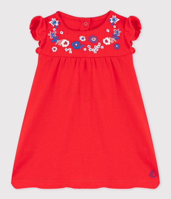 Vestido bordado para bebé niña rojo PEPS