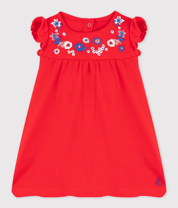 Vestido bordado para beb&eacute; ni&ntilde;a rojo