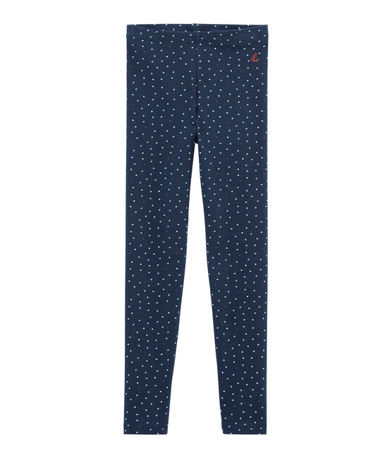Leggings infantiles para niña azul HADDOCK/blanco MULTICO
