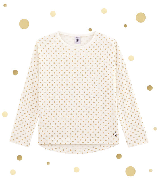 Camiseta de manga larga para niña blanco MARSHMALLOW/amarillo DORE