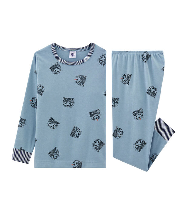 Pijama de punto para ni&ntilde;o azul/multicolor