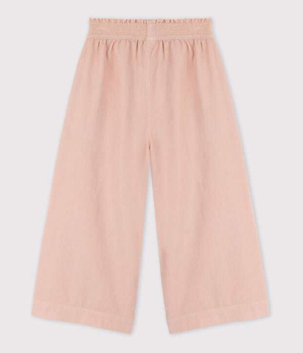Pantal&oacute;n ancho de micro pana de ni&ntilde;a rosa