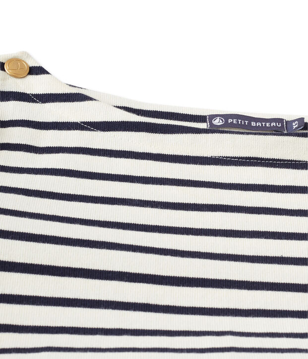 Robe marini&egrave;re femme en jersey lourd blanco/azul