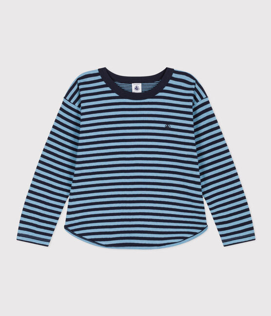 Camiseta de manga larga de tejido túbico de niño SMOKING/ AZUL