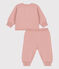 Conjunto de 2 prendas de bebé de tejido de punto de lana y algodón rosa SALINE