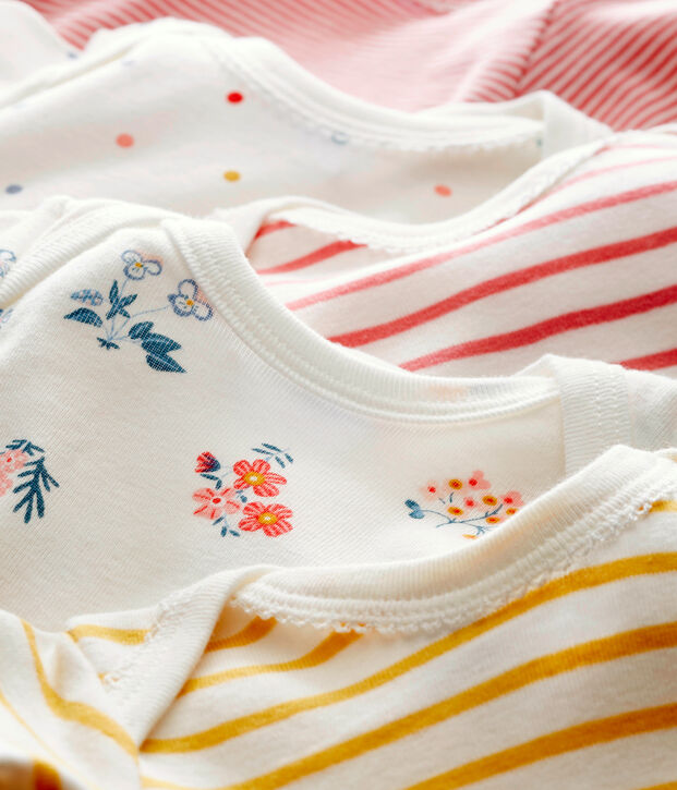 Lote de 5 bodis de nacimiento para beb&eacute; ni&ntilde;a multicolor