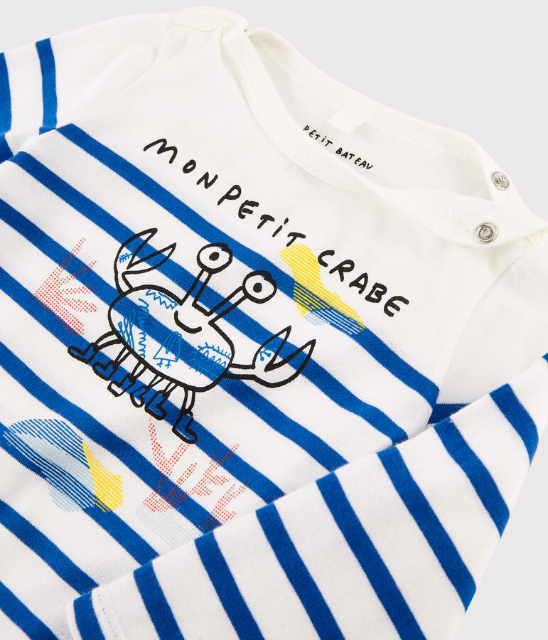 Marinera para beb&eacute; ni&ntilde;a/ni&ntilde;o de sarga Bloch blanco/azul