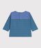 Camiseta de manga larga a rayas de algod&oacute;n para beb&eacute; azul/verde