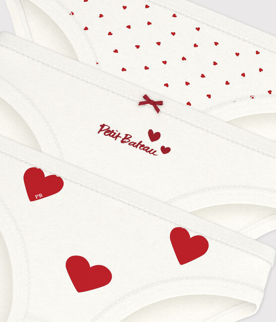 Juego de 3 braguitas de corazón de algodón de niña variante 1