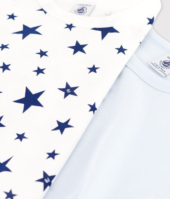 Juego de 2 camisetas de manga corta con estrellas de algodón de niño variante 1