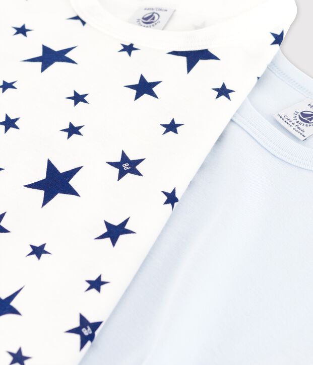 Juego de 2 camisetas de manga corta con estrellas de algod&oacute;n de ni&ntilde;o multicolor