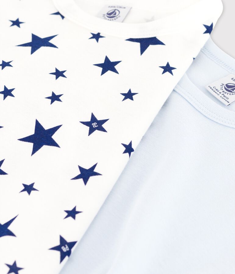 Juego de 2 camisetas de manga corta con estrellas de algod&oacute;n de ni&ntilde;o multicolor