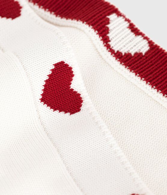 Manta de algodón para recién nacido blanco MARSHMALLOW/rojo TERKUIT