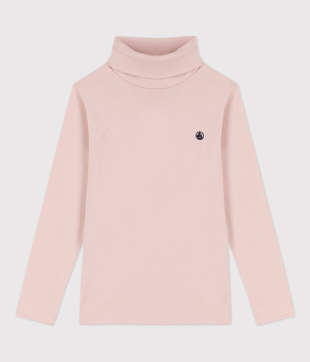 Prenda de cuello cisne de algod&oacute;n de ni&ntilde;a/ni&ntilde;o rosa