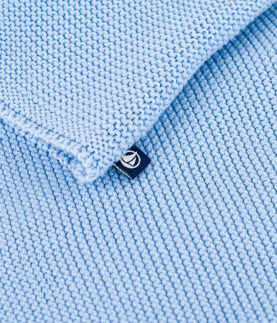 Cárdigan de punto bobo de algodón para bebé azul FLO