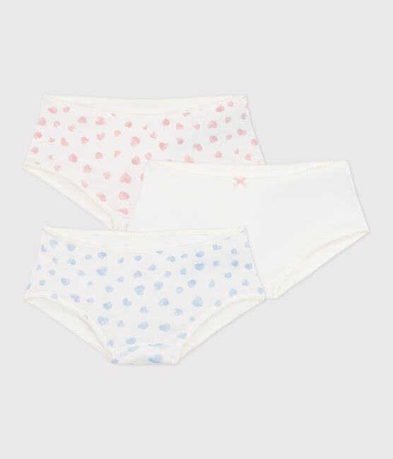 Juego de culottes infantiles de algodón con estampado de corazones variante 1