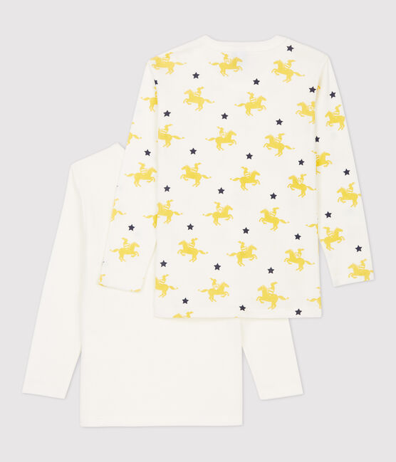 Juego de 2 camisetas de manga larga con estampado de caballeros de niño de algodón variante 1