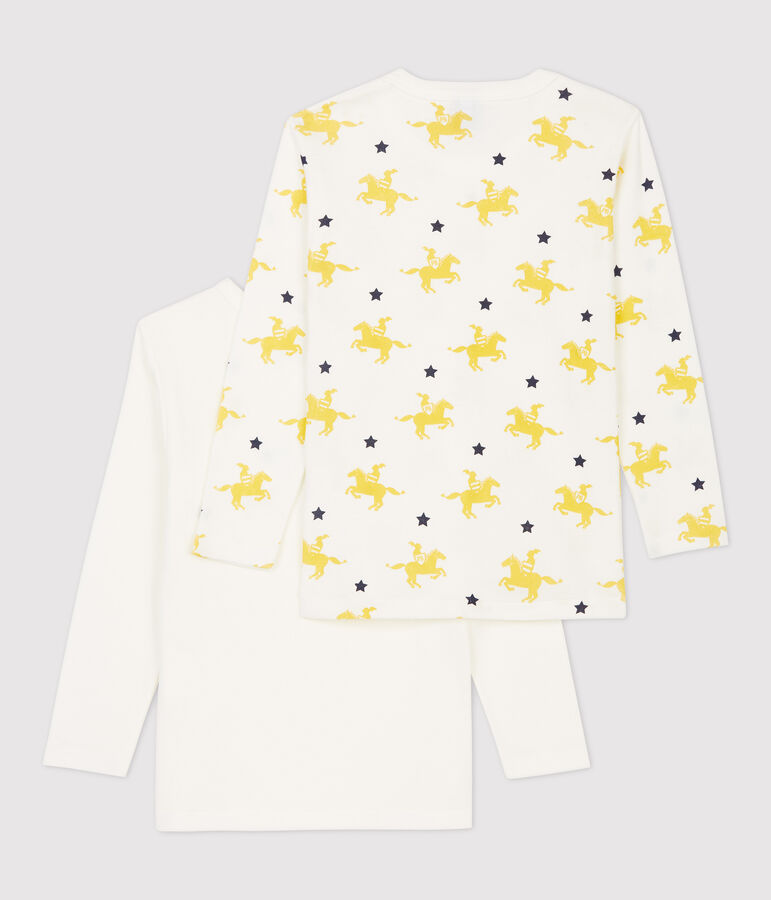 Juego de 2 camisetas de manga larga con estampado de caballeros de ni&ntilde;o de algod&oacute;n multicolor
