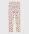 Leggings infantiles de algod&oacute;n con flores blanco/multicolor