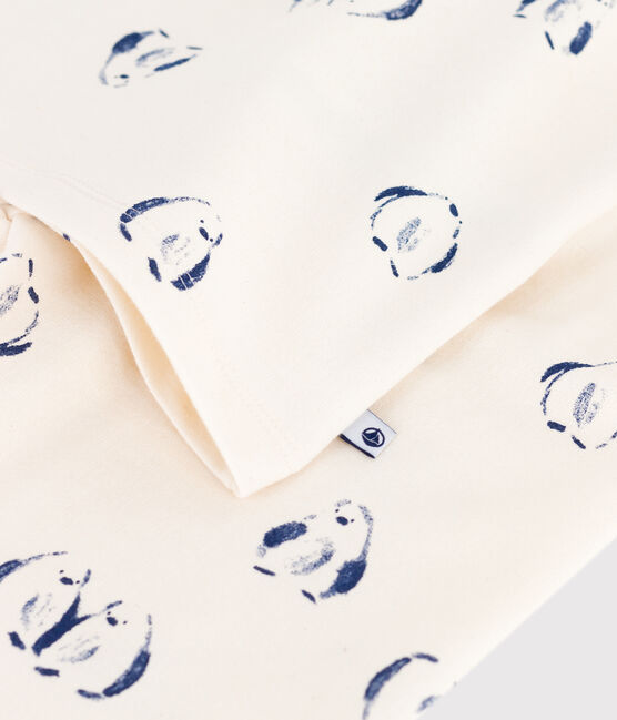 Pijama infantil de felpa con estampado de pingüinos azul MILK/ SOIR
