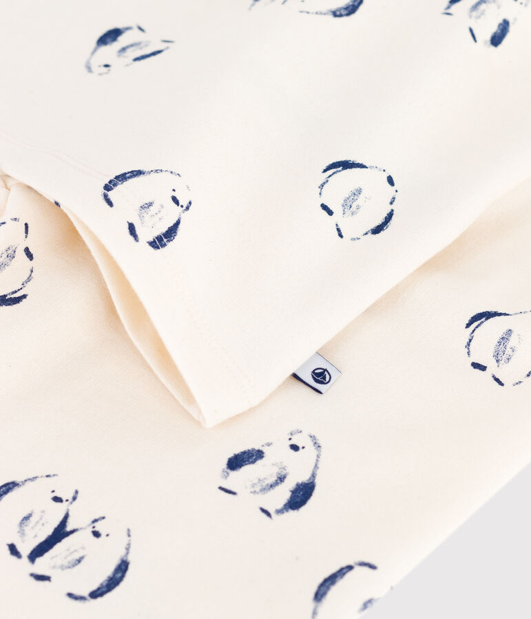 Pijama infantil de felpa con estampado de ping&uuml;inos azul MILK/ SOIR