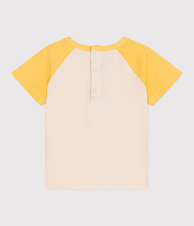Camiseta colorblock de manga corta de algod&oacute;n para beb&eacute; amarillo/amarillo
