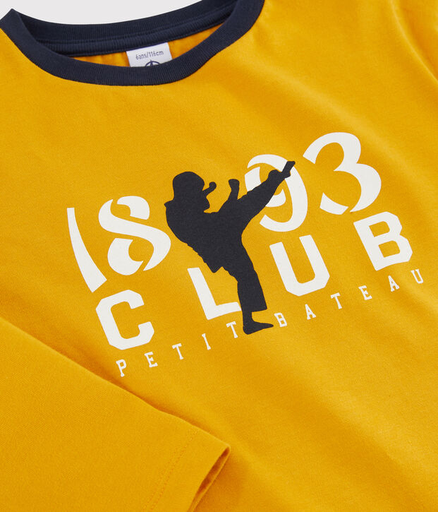 Camiseta serigrafiada para ni&ntilde;o amarillo