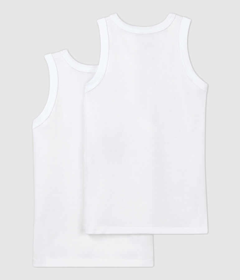 Lote de 2 camisetas de tirantes blancas de ni&ntilde;o variante 1