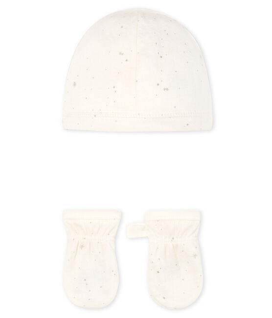Juego de gorro de recién y manoplas para bebé de túbico variante 1