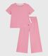 Pijama infantil de manga corta y pernera ancha de algodón a rayas